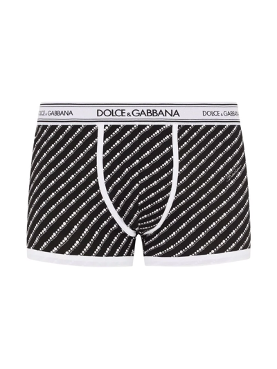 Shop Dolce & Gabbana Set Of Two Logo-tape Cotton Boxers In White