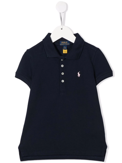 Polo Ralph Lauren Embroidered-logo Polo Shirt In Blue