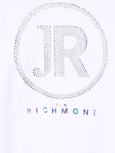 Shop John Richmond Junior Logo Crew-neck Sweatshirt In White
