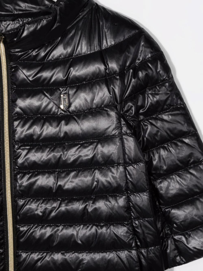 Shop Herno Zipped Padded Coat In Black