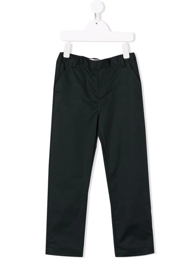 Shop Bonpoint Straight-leg Cotton Trousers In Green