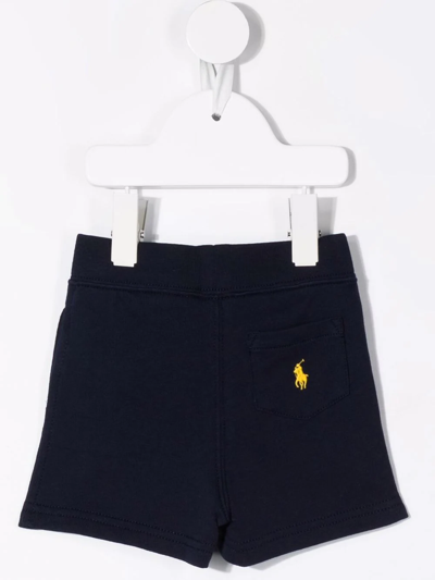 Shop Ralph Lauren Logo-print Drawstring Shorts In Blue