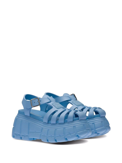 Shop Miu Miu Eva Platform Sandals In Blue