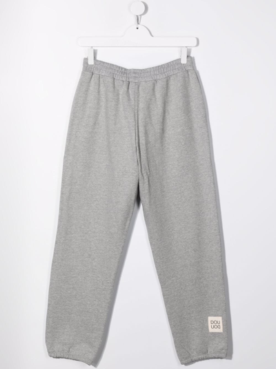 Douuod Teen Logo-print Cotton Track Trousers In Grey