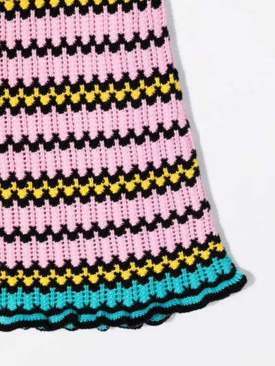 Shop Marni Striped Knitted Skirt In Pink