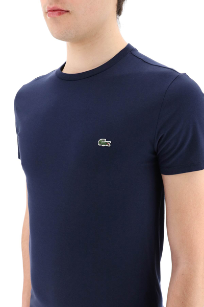 Shop Lacoste Logo T-shirt In Blue