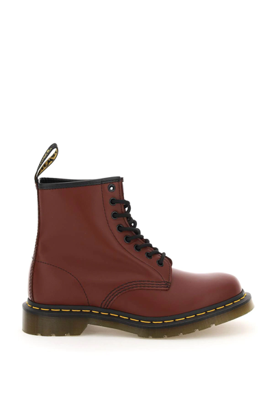 Shop Dr. Martens' 1460 Smooth Lace-up Combat Boots In Red