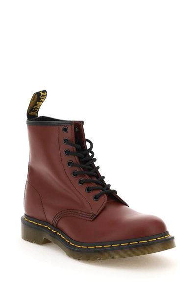Shop Dr. Martens' 1460 Smooth Lace-up Combat Boots In Red