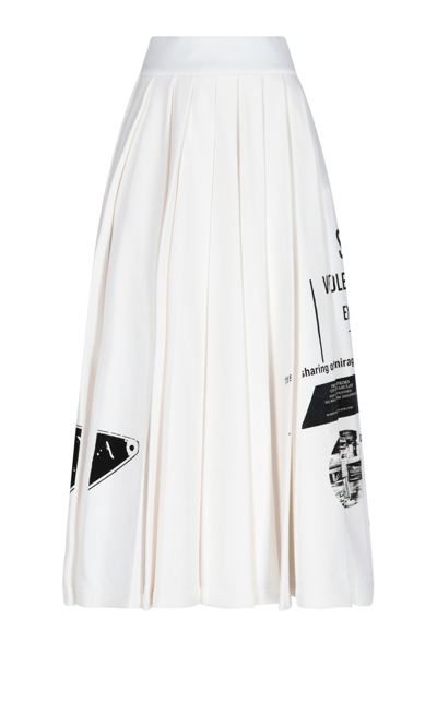 Shop Prada Flared Printed Skirt