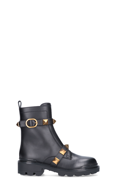 Shop Valentino "roman Stud" Combat Boots