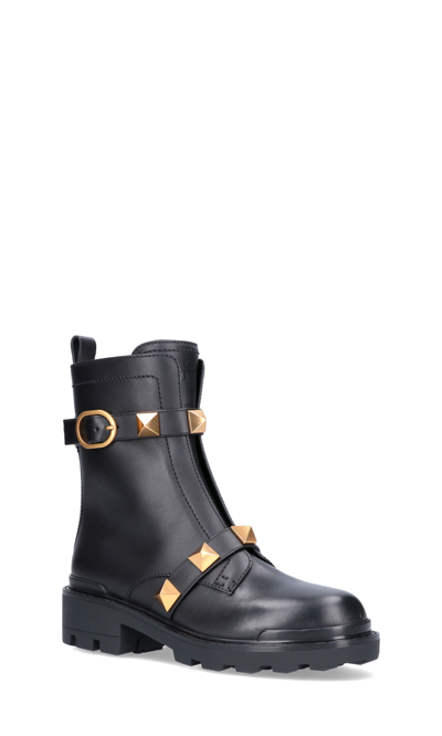 Shop Valentino "roman Stud" Combat Boots