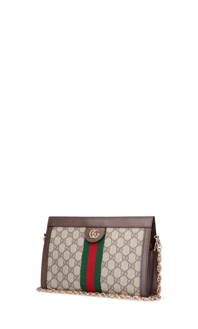Shop Gucci 'ophidia' Shoulder Bag In Neutrals