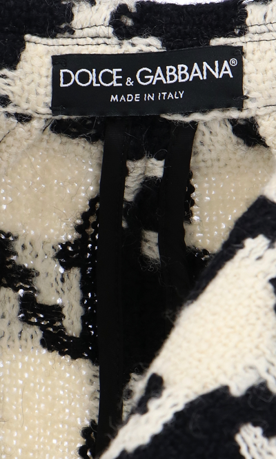 Shop Dolce & Gabbana "dg" Pearl-buttoned Pied De Poule Jacket