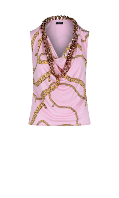 Shop Versace Chain Detail Top