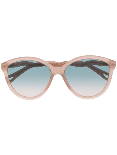 Shop Chloé Zelie Cat-eye Sunglasses In Nude