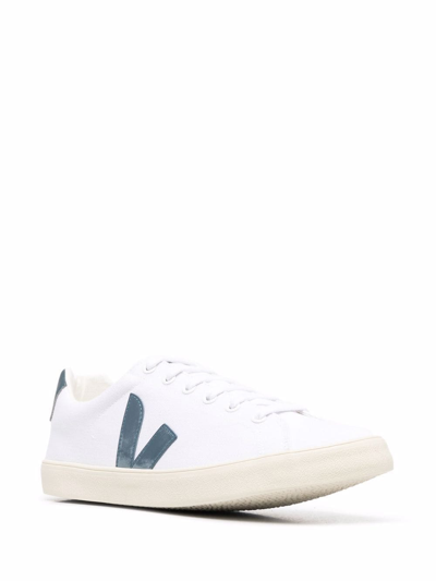 Shop Veja Logo-patch Low-top Sneakers In Weiss