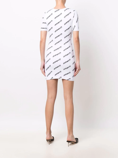 Shop Vetements Logo-print T-shirt Dress In Weiss
