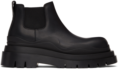 Shop Bottega Veneta Black Tire Chelsea Boots In 1029-black-bl-bl