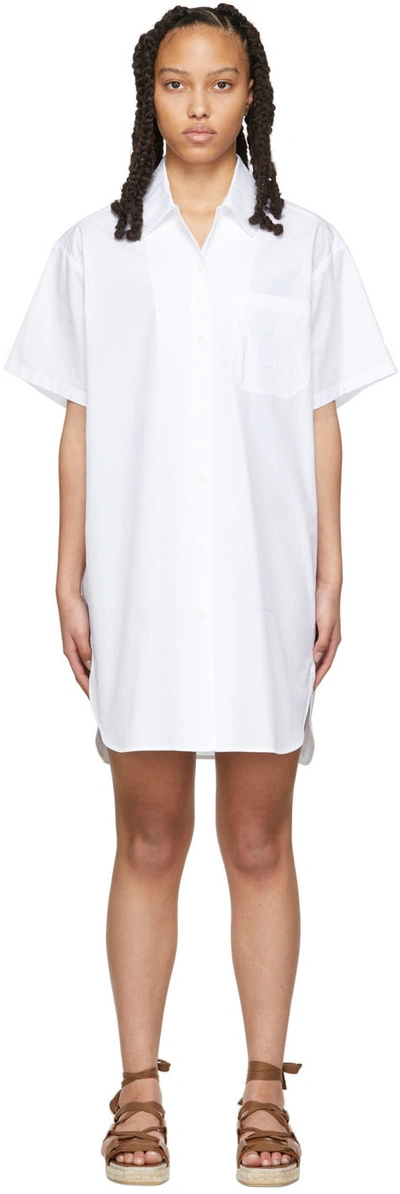 Shop Max Mara White Palau Shirt Dress In 001 Optical White