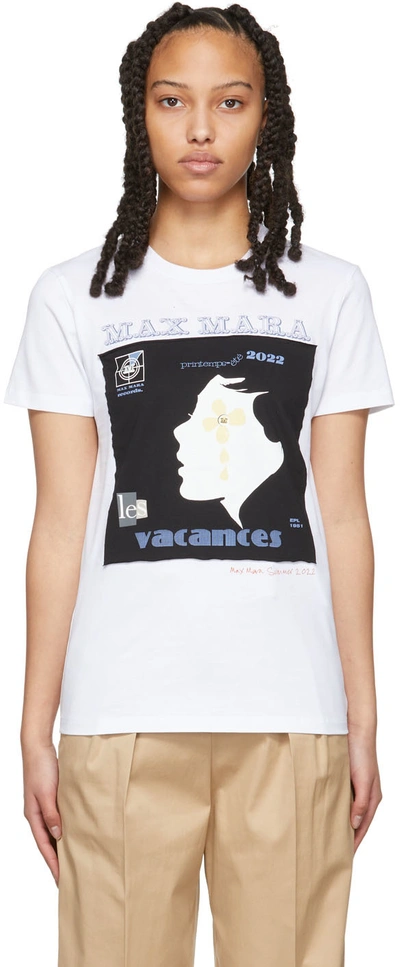 Shop Max Mara White Zefir 'vacances' T-shirt In 017 Black