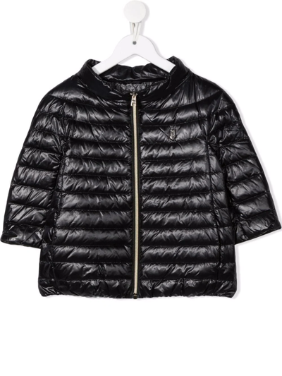 Shop Herno Zipped Padded Coat In Black