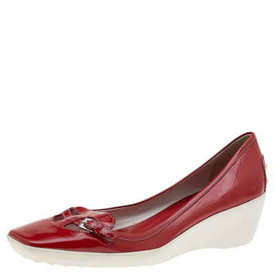 Pre-owned Tod's Red Patent Leather Pumps Size 41