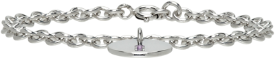 Shop Tom Wood Ssense Exclusive Kids Silver & Purple Amethyst Birthstone Bracelet