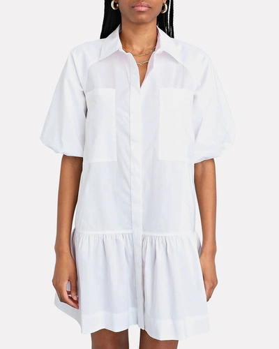 Shop Jonathan Simkhai Standard Crissy Poplin Mini Shirt Dress In White
