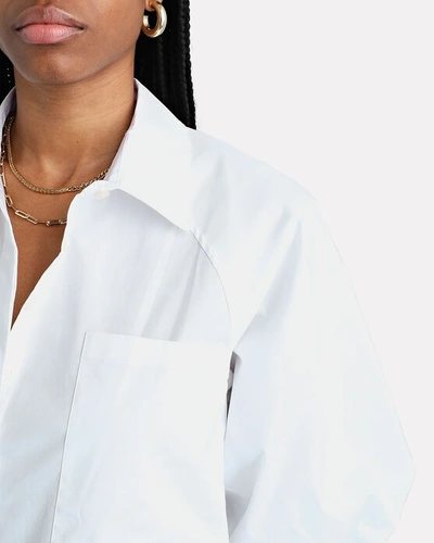 Shop Jonathan Simkhai Standard Crissy Poplin Mini Shirt Dress In White