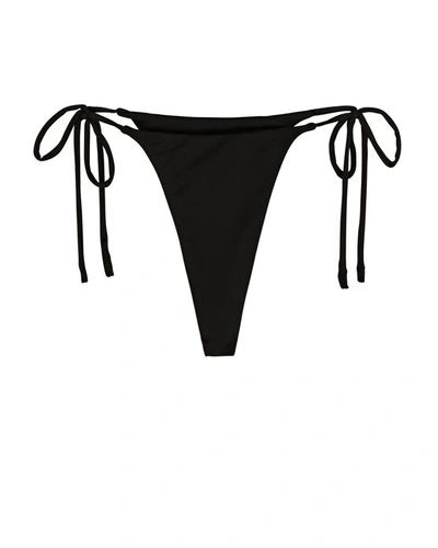 Shop Aexae Tyra Side Tie Bikini Bottoms In Black