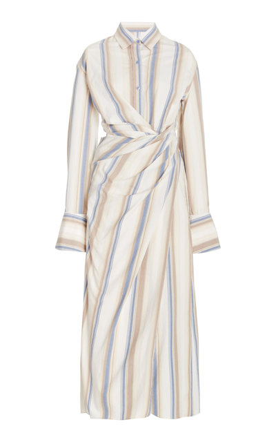 Shop Jonathan Simkhai Women's Marge Stretch Cotton Midi Dress In Stripe