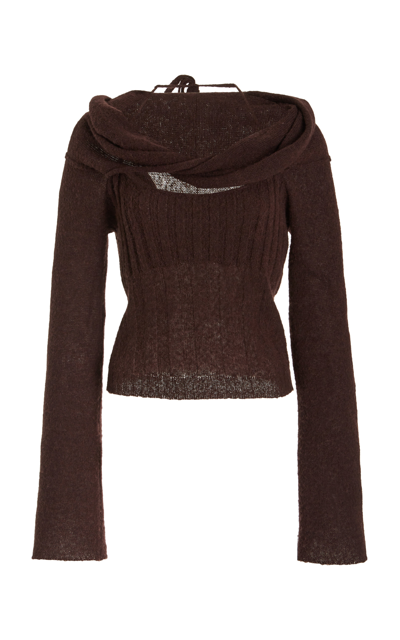 Shop Jonathan Simkhai Women's Cambria Alpaca-blend Knit Top In Brown