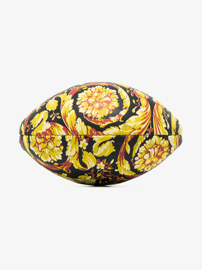 Shop Versace Baroque Rugby Ball With Print In Black