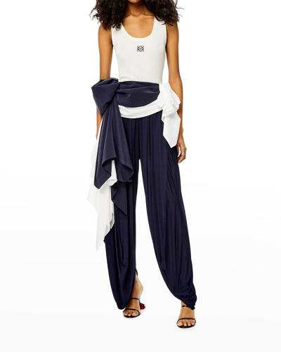 Loewe Anagram-embroidered Ribbed-knit Tank Top In White