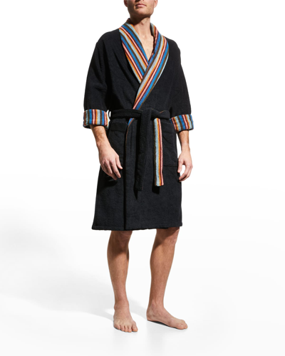 Shop Paul Smith Men's Artist Stripe Towelling Dressing Gown Robe In 79