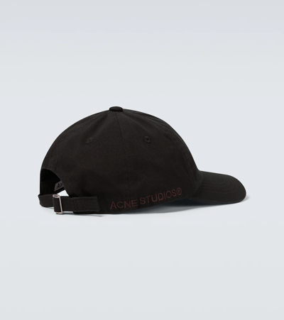 Shop Acne Studios Cotton Baseball Hat In Black
