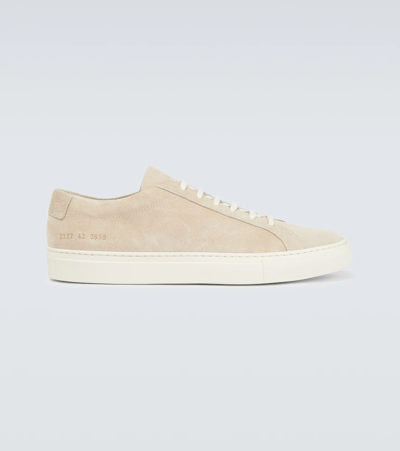 Shop Common Projects Achilles Low Suede Sneakers In Nude