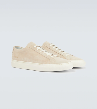 Shop Common Projects Achilles Low Suede Sneakers In Nude