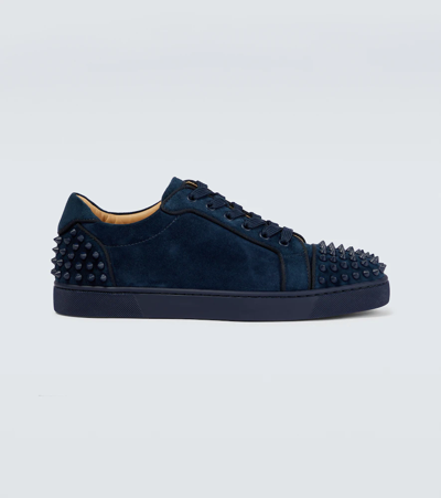 Christian Louboutin Louis Junior Spikes Orlato Flat Panorama Blue