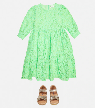 Shop Morley Phoenix Lace Cotton-blend Dress In Lime