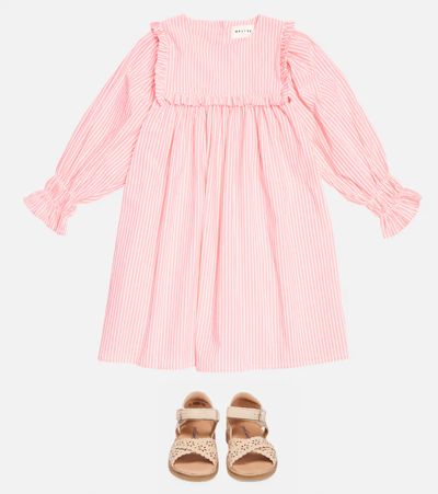 Shop Morley Paige Striped Ruffled Cotton Dress In Candy