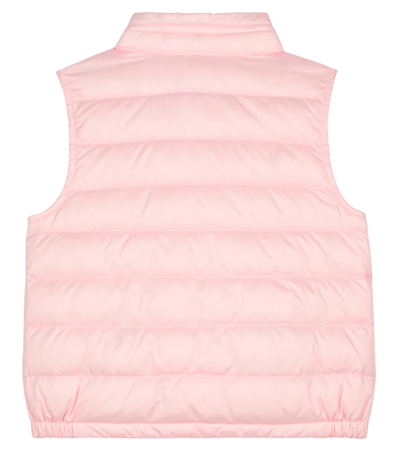 Moncler Girls Pink Down Padded Puffer Gilet In Pink
