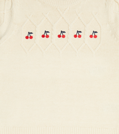 Shop Bonpoint Alphonza Wool-blend Sweater In Off White