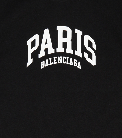 Shop Balenciaga Logo Cotton T-shirt In Black/white