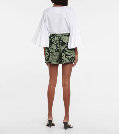 Shop Jil Sander Printed Shorts In Open Green