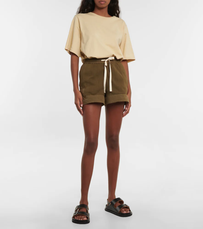 Shop Jil Sander Cotton Shorts In Medium Green