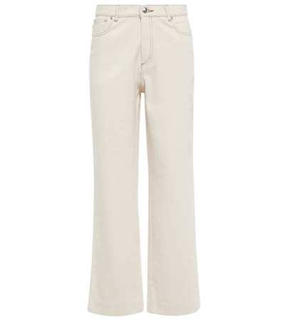 Shop Apc New Sailor High-rise Cropped Jeans In Ecru