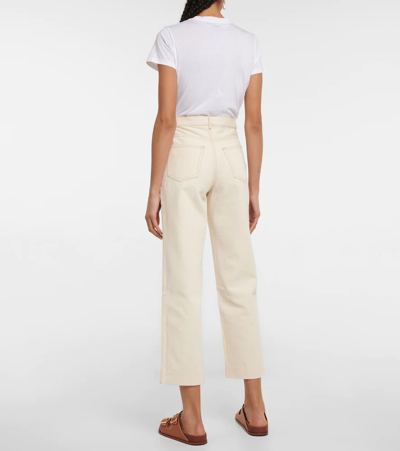 Shop A.p.c. New Sailor High-rise Cropped Jeans In Ecru