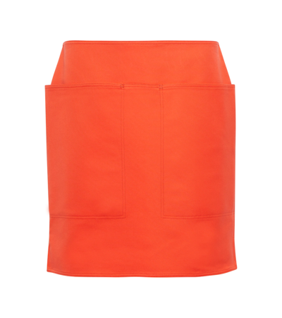 Shop Max Mara Bevanda Cotton Gabardine Miniskirt In Arancio