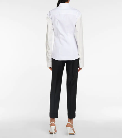 Shop Sportmax Tigre Cotton-blend Shirt In Bianco